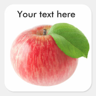 Rode appel vierkante sticker
