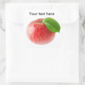 Rode appel vierkante sticker (Tas)