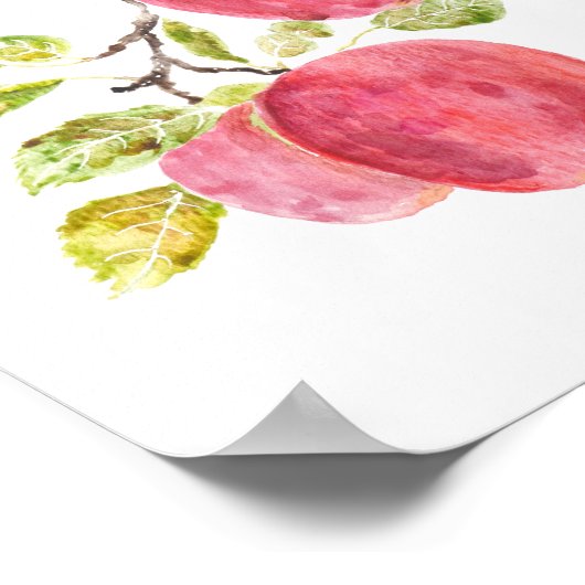 rode appel waterverf poster (Hoek)