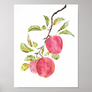 rode appel waterverf poster