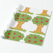 Rode appelboom cadeaupapier (Uitgerold)
