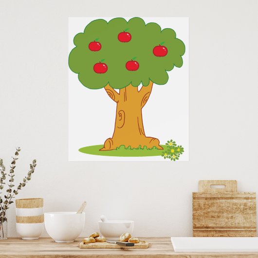 Rode appelboom poster (Keuken)