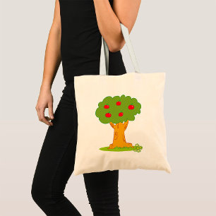 Rode appelboom tote bag