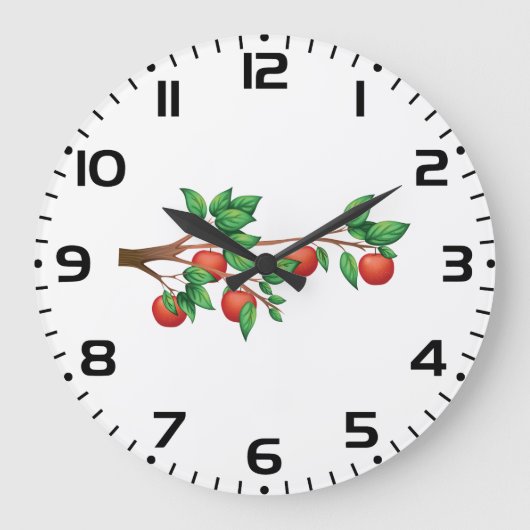 Rode appelboomtak vers fruit en groene bladeren grote klok (Voorkant)