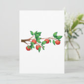 Rode appelboomtak vers fruit en groene bladeren kaart (Staand voorkant)