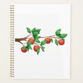 Rode appelboomtak vers fruit en groene bladeren planner (Voorkant)
