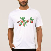 Rode appelboomtak vers fruit en groene bladeren t-shirt (Voorkant)