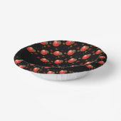 Rode appelen en zwarte bladeren papieren kommen (Gebogen)