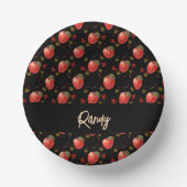 Rode appelen en zwarte bladeren papieren kommen (Voorkant)