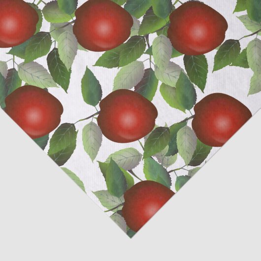 Rode appelfles tissuepapier (Detail)