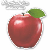 Rode Appelfruit en Citaat Sticker (Voorkant)