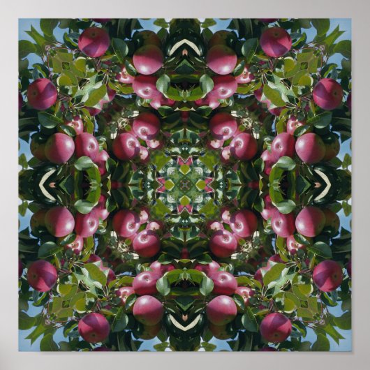 Rode appels aan boom Natuur kunst abstract Poster (Voorkant)