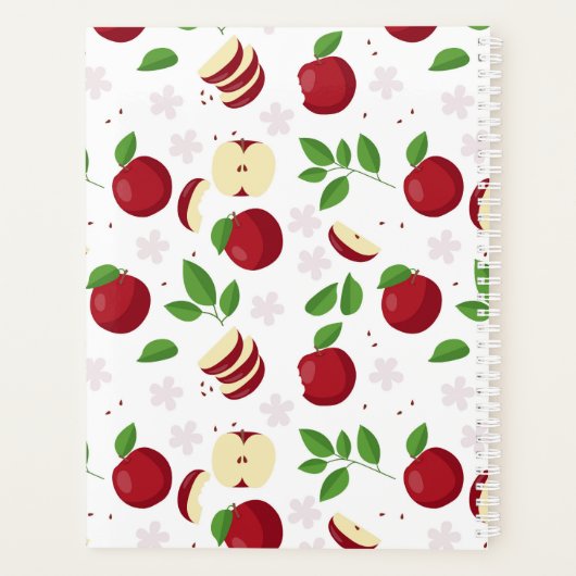 Rode appels, bloesems en groen leraar planner (Achterkant)