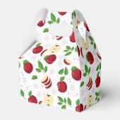 Rode appels, bloesems en groen patroon bedankdoosjes (Achterkant)