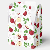 Rode appels, bloesems en groen patroon bedankdoosjes (Geopend)