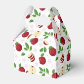 Rode appels, bloesems en groen patroon bedankdoosjes (Voorkant Zijde)