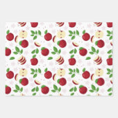 Rode appels, bloesems en groen patroon inpakpapier vel (Voorkant 3)