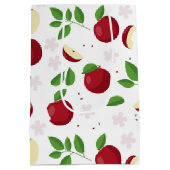 Rode appels, bloesems en groen patroon medium cadeauzakje (Achterkant)