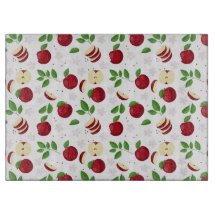 Rode appels, bloesems en groen patroon