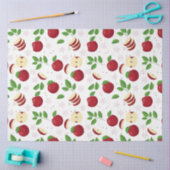 Rode appels, bloesems en groen patroon tissuepapier (Craft)