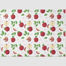 Rode appels, bloesems en groen patroon tissuepapier