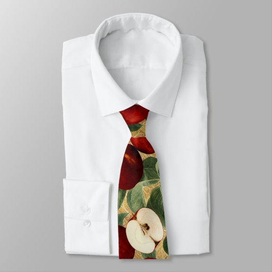 Rode Appels Botanisch Goud Alfabet Patroon Stropdas (Gebonden)