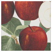 Rode Appels Botanisch Patroon Stof (Close Up)