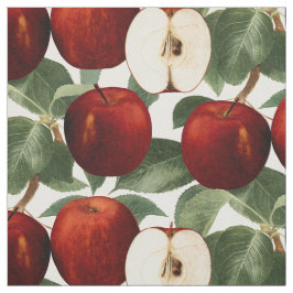 Rode Appels Botanisch Patroon Stof