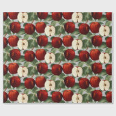 Rode appels Botanische grijze Waterverf Cadeaupapier (Vlak)