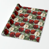 Rode appels Botanische grijze Waterverf Cadeaupapier (Uitgerold)