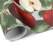 Rode appels Botanische grijze Waterverf Cadeaupapier (Rol Hoek)