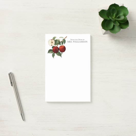 Rode Appels Botanische Leraar Naam 4x6 Post-it® Notes (Kantoor)