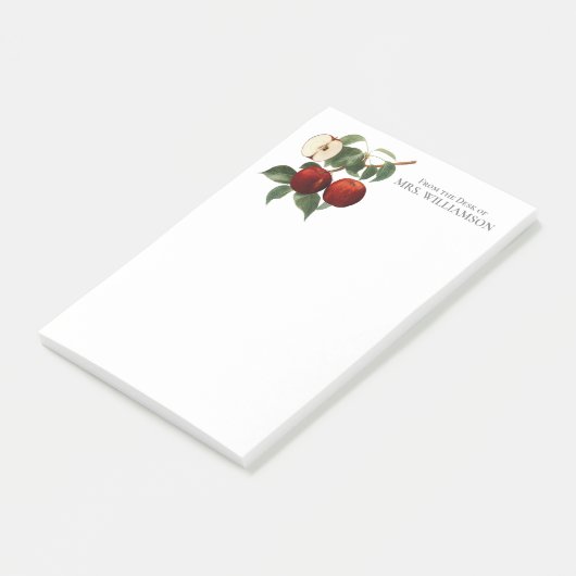 Rode Appels Botanische Leraar Naam 4x6 Post-it® Notes (Schuin)
