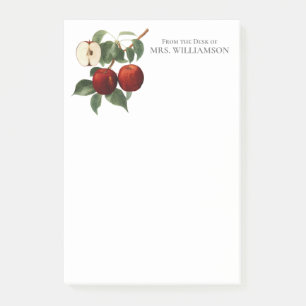 Rode appels Botanische monogrammen Naam 4x6 Post-it® Notes