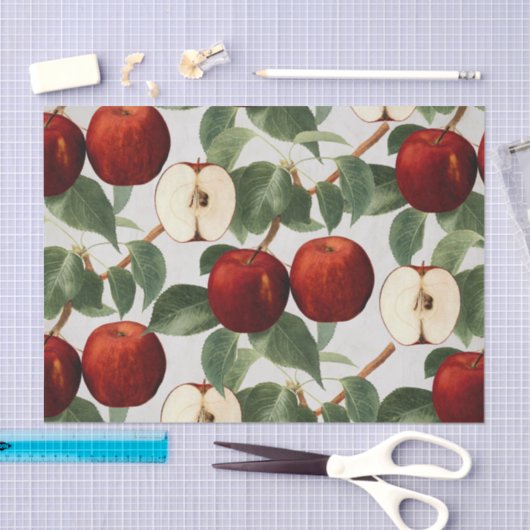 Rode appels  Botanische Waterverf Tissuepapier (Craft)