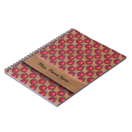 Rode appels bruin notitieboek (Linkerzijde)