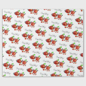 Rode appels cadeaupapier (Vlak)