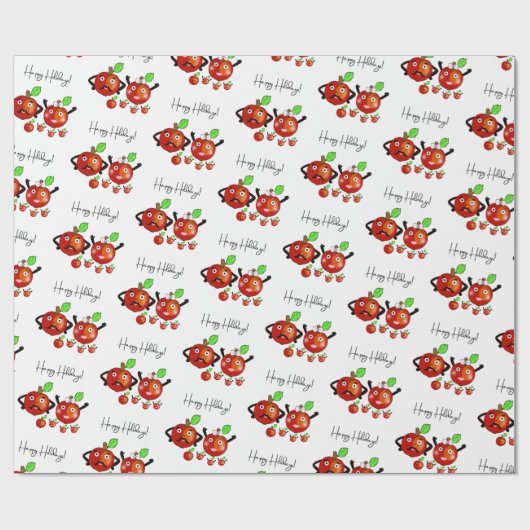 Rode appels cadeaupapier (Vlak)