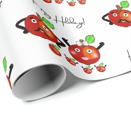 Rode appels cadeaupapier (Rol Hoek)