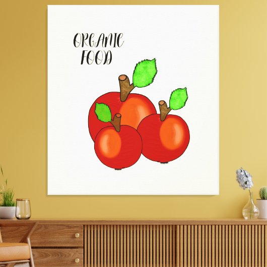 Rode appels canvas afdruk (Insitu (Woonkamer))