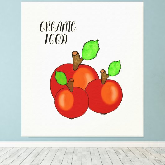 Rode appels canvas afdruk (Insitu (Houten vloer))