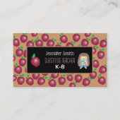 Rode appels en egel-leraar Visitekaartje (Voorkant)