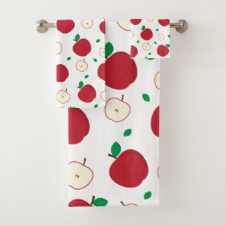 Rode appels en gesneden appels bad handdoek
