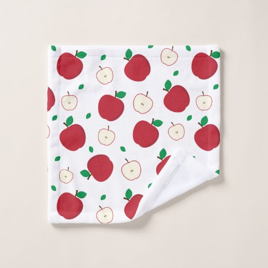 Rode appels en gesneden appels bad handdoek (Wasdoekje)