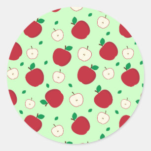 Rode appels en gesneden appels Klassieke ronde Sti Sticker