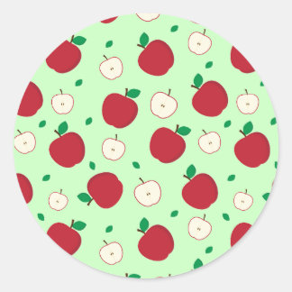 Rode appels en gesneden appels Klassieke ronde Sti Sticker