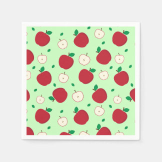 Rode appels en gesneden appels Napkins Servet