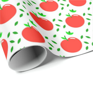 Rode appels en groene bladeren cadeaupapier