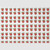 Rode appels en groene bladeren in houtsnede patroo tissuepapier (Voorkant)