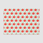 Rode appels en groene bladeren tissuepapier (Voorkant)